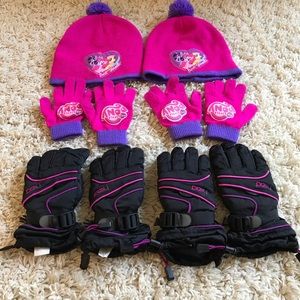 Used kids hat gloves set (3 sets)